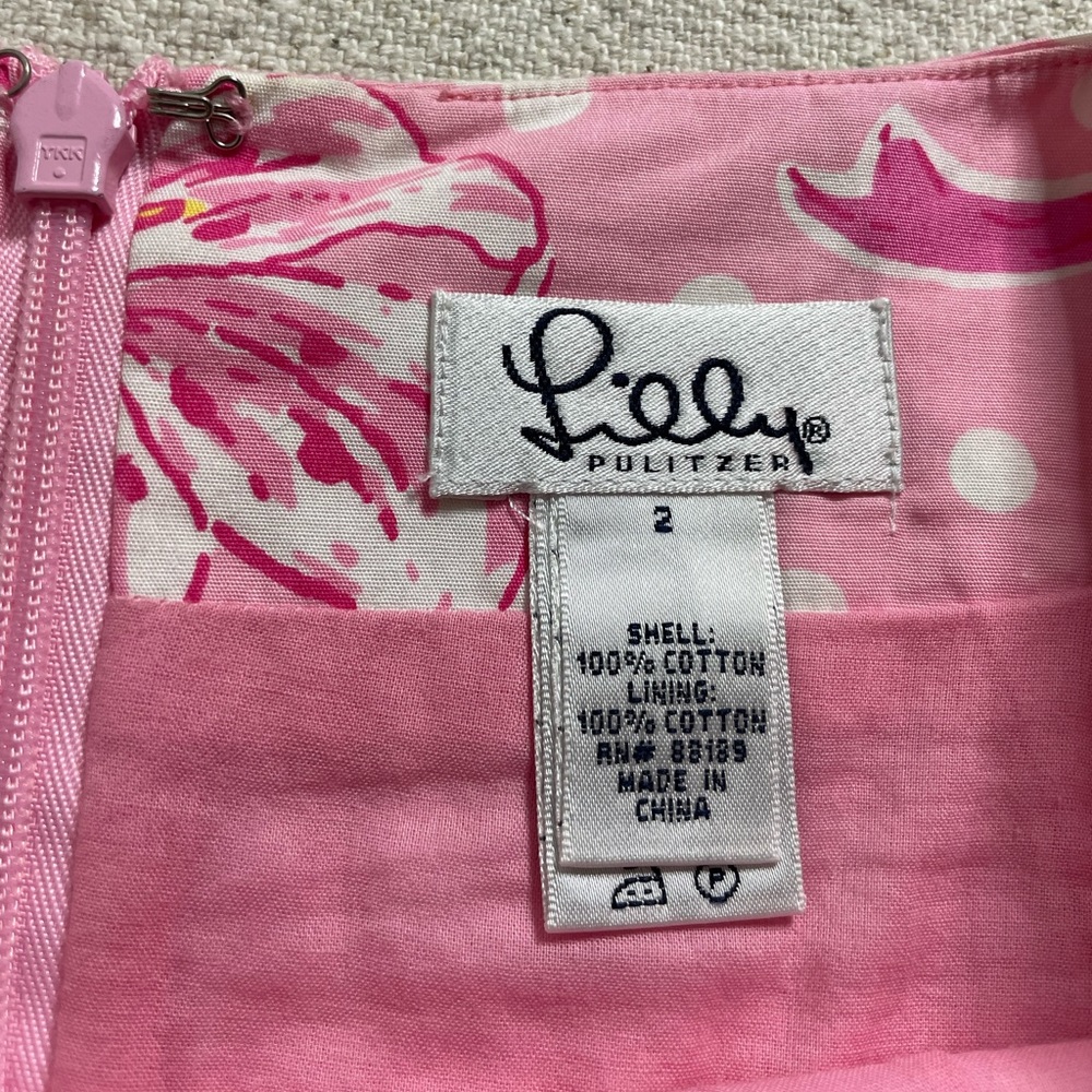 VTG Y2K Lilly Pulitzer Nikita Pink Floral Ruffle Mini Skirt S - Picture 4 of 6